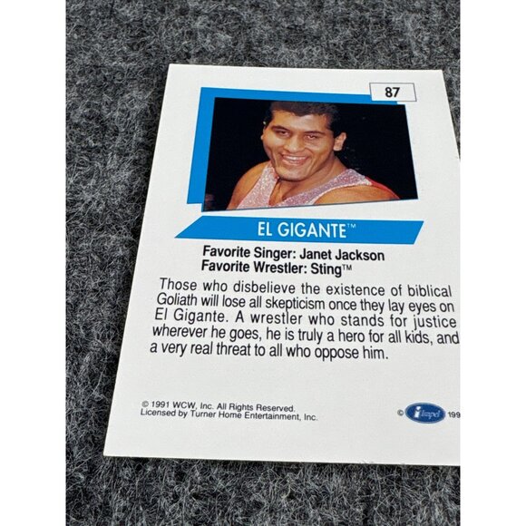 WCW El Gigante Wrestling Trading Card Set 1991 - Picture 4 of 4